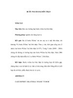 BƯỚU WILMS HAI BÊN THẬN TÓM TẮT Mục tiêu: Báo cáo trường hợp bướu wilms hai pps