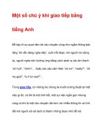 Một số chú ý khi giao tiếp bằng tiếng Anh ppt