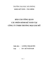 báo cáo tổng quan các phần hành kế toán tại công ty tnhh thương mại giai mỹ