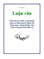 Luận văn Phân tích tài chính và giải pháp nâng cao hiệu quả tài chính của Tổng công ty Hàng Không Việt Nam trong giai đoạn hiện nay
