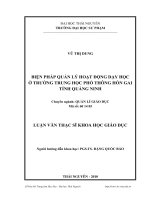 biện pháp quản lý hoạt động dạy học ở trường trung học phổ thông hòn gai tỉnh quảng ninh