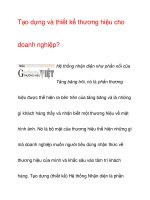 Tạo dựng và thiết kế thương hiệu cho doanh nghiệp? docx