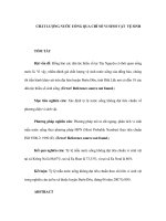 CHẤT LƯỢNG NƯỚC UỐNG QUA CHỈ SỐ VI SINH VẬT VỆ SINH ppsx