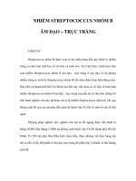 NHIỄM STREPTOCOCCUS NHÓM B ÂM ĐẠO – TRỰC TRÀNG potx