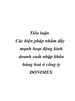 Đẩy mạnh hoạt động kinh doanh xuất nhập khẩu hàng hoá ở công ty DONIMEX ppt