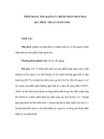 TÌNH TRẠNG TIM MẠCH CỦA BỆNH NHÂN PHẢI TRẢI QUA PHẪU THUẬT NGOÀI TIM docx