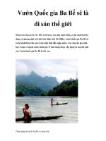 Vườn Quốc gia Ba Bể sẽ là di sản thế giới pdf