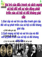 Vai trò của đấu tranh và cách mạng xã hội đối với sự vận động phát triển của xã hội có đối kháng giai cấp docx