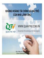 KHỦNG HOẢNG TÀI CHÍNH VÀ VAI TRÒ CỦA NHÀ LÃNH ĐẠO doc