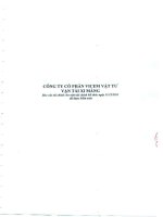báo cáo tài chính cho năm tài chính kết thúc 31 tháng 12 năm 2011 đã được kiểm toán công ty cổ phần vicem vật tư vận tải xi măng