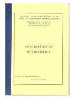 báo cáo tài chính quý iii năm 2013 công ty cổ phần vicem thạch cao xi măng