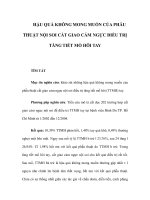 HẬU QUẢ KHÔNG MONG MUỐN CỦA PHẪU THUẬT NỘI SOI CẮT GIAO CẢM NGỰC ĐIỀU TRỊ TĂNG TIẾT MỒ HÔI TAY ppt