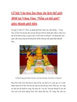 Lễ hội Văn hóa ẩm thực du lịch thế giới 2010 tại Vũng Tàu pdf