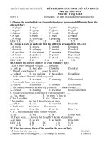 Đề và đáp án thi học sinh giỏi cấp huyện lớp 8 môn anh năm 2014