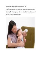 9 cách để tăng nguồn sữa mẹ cho bé potx