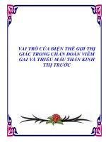 VAI TRÒ CỦA ĐIỆN THẾ GỢI THỊ GIÁC TRONG CHẨN ĐOÁN VIÊM GAI VÀ THIẾU MÁU THẦN KINH THỊ TRƯỚC pps