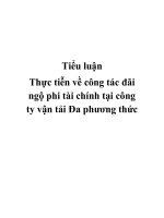 Đề tài: Thực tiễn về công tác đãi ngộ phi tài chính tại công ty vận tải Đa phương thức pps