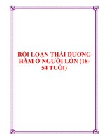 RỐI LOẠN THÁI DƯƠNG HÀM Ở NGƯỜI LỚN (18-54 TUỔI) ppt