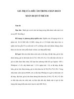 GIÁ TRỊ CỦA SIÊU ÂM TRONG CHẨN ĐOÁN XOẮN RUỘT Ở TRẺ EM doc