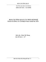 báo cáo tổng quan các phần hành kế toán ở công ty cổ phần may ii hưng yên