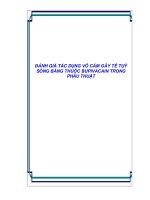 ĐÁNH GIÁ TÁC DỤNG VÔ CẢM GÂY TÊ TUỶ SỐNG BẰNG THUỐC BUPIVACAIN TRONG PHẪU THUẬT pps