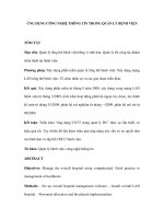 ỨNG DỤNG CÔNG NGHỆ THÔNG TIN TRONG QUẢN LÝ BỆNH VIỆN pptx