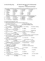 ĐỀ THI ĐỀ NGHỊ THI TUYỂN SINH ĐẠI HỌC MÔN TIẾNG ANH pptx