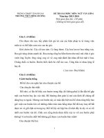 Đề thi olimpic ngữ văn lớp 6 và đáp án năm 2014 thanh oai