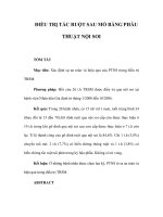 ĐIỀU TRỊ TẮC RUỘT SAU MỔ BẰNG PHẪU THUẬT NỘI SOI pps