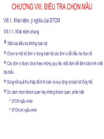 BÀI GIẢNG NGUYÊN LÝ THỐNG KÊ - CHƯƠNG VIII. ĐIỀU TRA CHỌN MẪU pdf