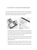 CÁCH CHỌN VÀ SỬ DỤNG PIN ĐIỆN THOẠI docx