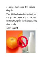3 loại thực phẩm không được sử dụng cùng sữa pptx