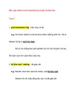 Đặc ngữ (Idioms and Expressions) luyện thi Đại Học Test 2 potx