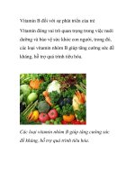 Vitamin B đối với sự phát triển của trẻ pptx