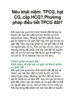 Nêu khái niệm: TPCG, hạt CG, cấp HCG? Phương pháp điều tiết TPCG đất? ppsx