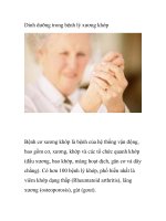 Dinh dưỡng trong bệnh lý xương khớp pptx