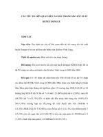 CÁC YẾU TỐ LIÊN QUAN ÐẾN TÁI SỐC TRONG SỐC SỐT XUẤT HUYẾT DENGUE docx