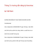Thông Tư hướng dẫn đăng ký franchise tại Việt Nam pptx