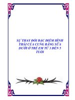 SỰ THAY ĐỔI ĐẶC ĐIỂM HÌNH THÁI CỦA CUNG RĂNG SỮA DƯỚI Ở TRẺ EM TỪ 3 ĐẾN 5 TUỔI ppsx