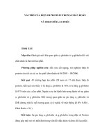 VAI TRÒ CỦA ĐIỆN DI PROTEIN TRONG CHẨN ĐOÁN VÀ THEO DÕI LAO PHỔITÓM TẮT Mục pptx