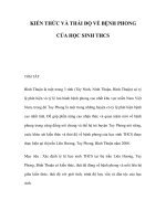 KIẾN THỨC VÀ THÁI ĐỘ VỀ BỆNH PHONG CỦA HỌC SINH THCS pptx