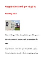 Google dẫn đầu thế giới về giá trị thương hiệu doc