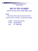 Đồ án Thiết kế hệ thống điều hòa không khí cho trụ sở thành ủy Thái Bình – thành phố Thái Bình ( ĐH Nha Trang)