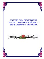 VAI TRÒ CỦA PHẪU THUẬT TRONG CHẨN ĐOÁN VÀ ĐIỀU TRỊ SARCÔM CƠ VÂN Ở TRẺ ppsx