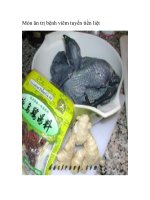 Món ăn trị bệnh viêm tuyến tiền liệt pdf