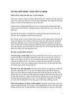 Kỹ năng nghề nghiệp - Hoạch định sự nghiệp doc