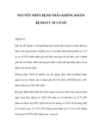 NGUYÊN NHÂN BỆNH NHÂN KHÔNG KHÁM BỆNH Ở Y TẾ CƠ SỞ potx