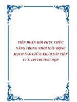 TIÊN ĐOÁN HỒI PHỤC CHỨC NĂNG TRONG NHỒI MÁU ĐỘNG MẠCH NÃO GIỮA: KHẢO SÁT TIỀN CỨU 149 TRƯỜNG HỢP doc