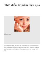 Thời điểm trị nám hiệu quả docx