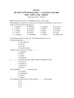 Đề thi đại học môn tiếng anh- đề số 1 pps